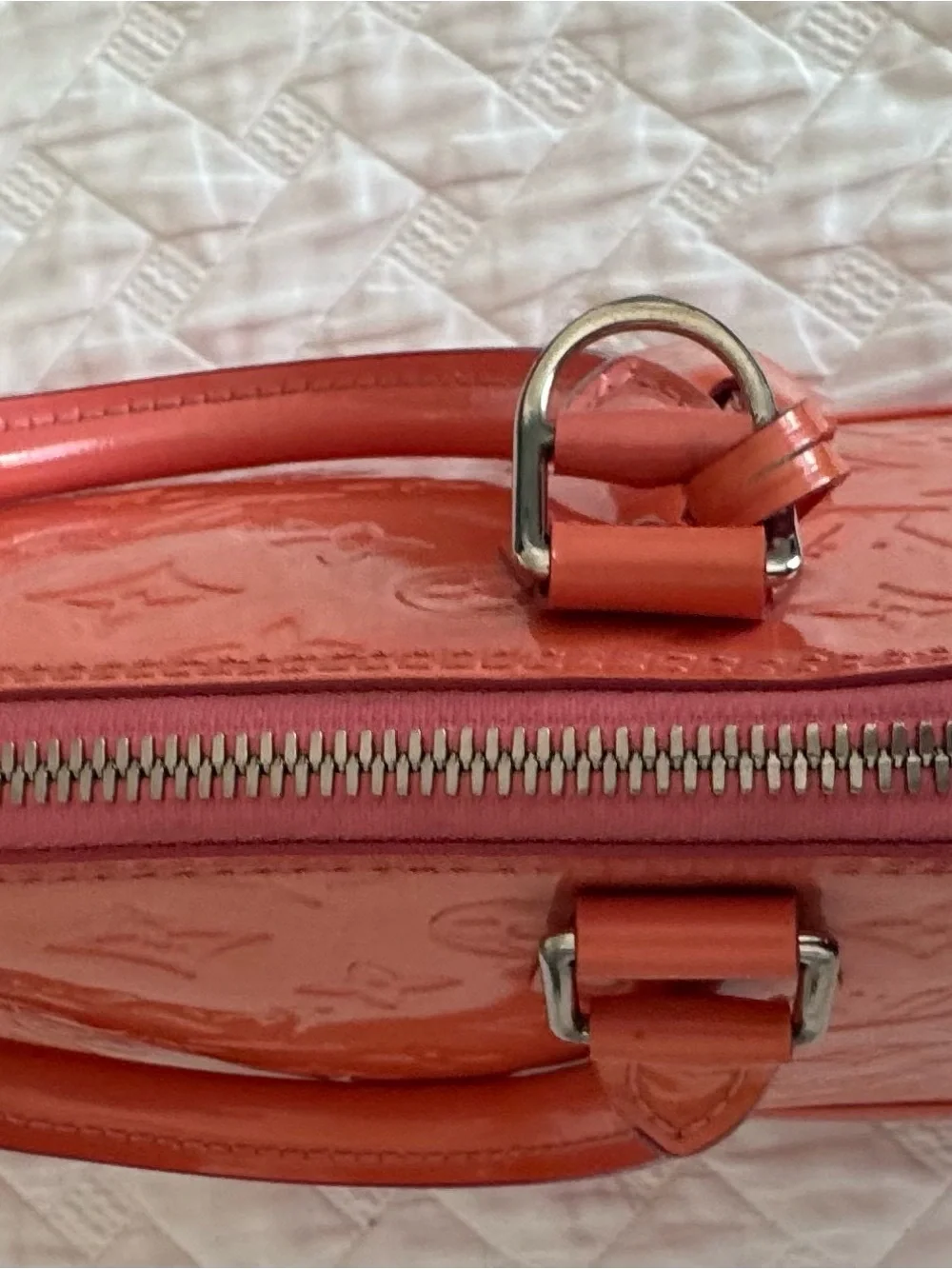 Louis Vuitton Coral Vernis Alma Satchel